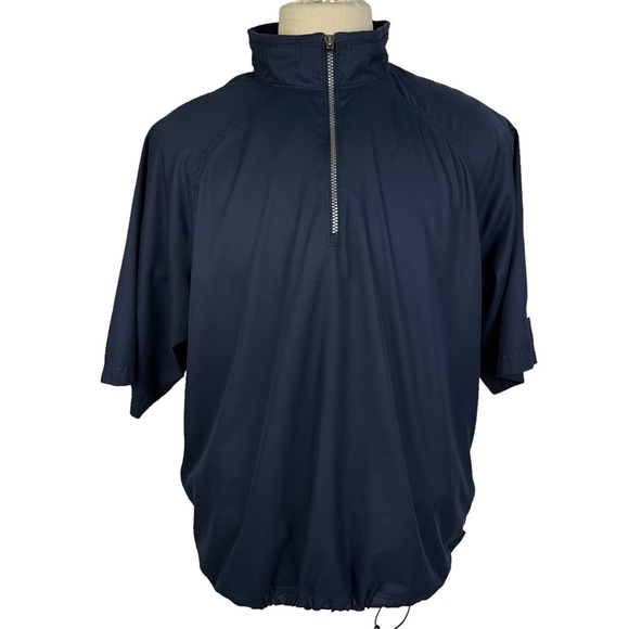 Adidas Navy Blue Short Sleeve Golf Tennis Windbreaker Jacket Mens Size L - Picture 1 of 11